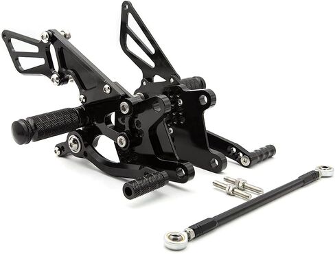 CNC ZX10R 06-10 Motorcycle Adjustable Rearsets Foot Pegs Rear Set Footpeg Brake Shift Pedal Compatible with Ninja ZX10R ZX 10R ZX-10 2006-2010 Black in Saudi Arabia