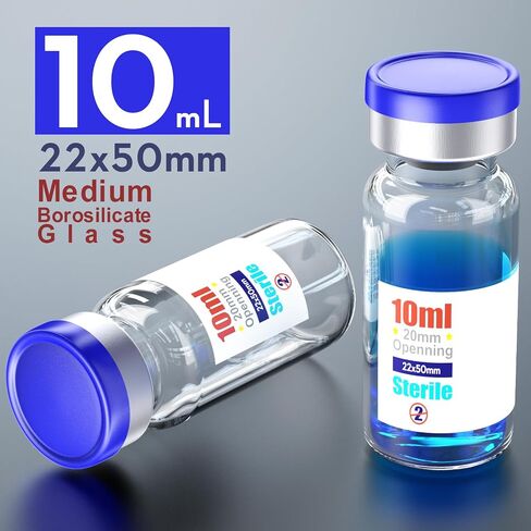 Sterile Empty Vial,Sterile Glass Vials, with Self-Healing Injection Port and Flip Top Cap, Sterile Package 10PCS by ZHANXUBIO (10ml,10) in Saudi Arabia