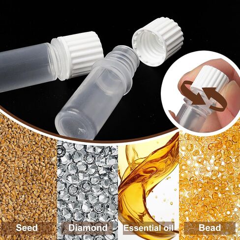 100 عبوة من قوارير بلاستيكية سعة 2 مل مع أغطية، قوارير مختبر صغيرة، أنابيب اختبار بلاستيكية مع أغطية لولبية - حاويات بلاستيكية لأنبوب قارورة 2 مل مع أغطية لبذور المسحوق السائل in Kuwait