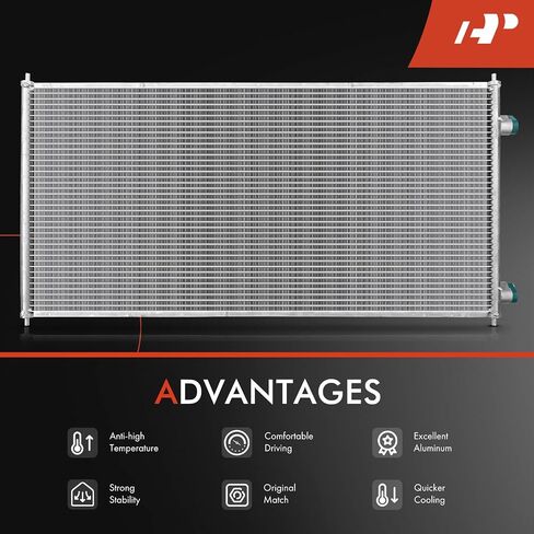 A-Premium Air Conditioning A/C Condenser Compatible with International Harvester 7400 8600, TranStar 9400i SBA 2008-2011, ProStar WorkStar 7600 7700, Replace# 2591621C91, 2591836C91 in Saudi Arabia
