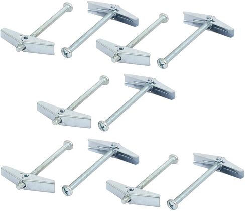 uxcell M5 x 75mm Male Thread Spring Loaded Hollow Wall Round Head Toggle Bolt 10pcs in Saudi Arabia