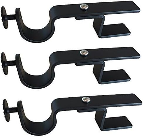 NONO Bracket - Inside Mounted Blinds Curtain Rod Bracket Attachment (Black Set of 3) in Saudi Arabia