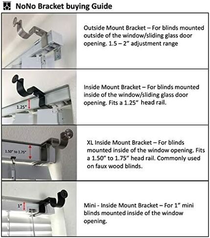 NONO Bracket - Inside Mounted Blinds Curtain Rod Bracket Attachment (Black Set of 3) in Saudi Arabia