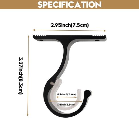 حامل قضيب ستارة فردي من AddGrace، حامل قضيب ستارة واحد، أسود، 4 عبوات من حوامل قضبان الستائر شديدة التحمل مع براغي خطافات قضيب ستارة عتيقة لقضيب الستائر مقاس 1 بوصة in Kuwait