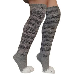 FEORJGP Womens Kawaii Cat Paw Knee High Socks Fuzzy Cute Fleece Warm Boot Socks Crochet Knit Leg Warmers Boot Socks Stockings in Kuwait