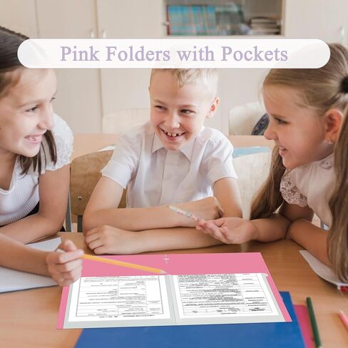 Zzrywuty File Folders with Pockets Letter Size, 25-Pack Paper Folders with Card Slot, Two Pocket Folders for School Students, Businessmen, Home and Office Workers（Blue） in Saudi Arabia