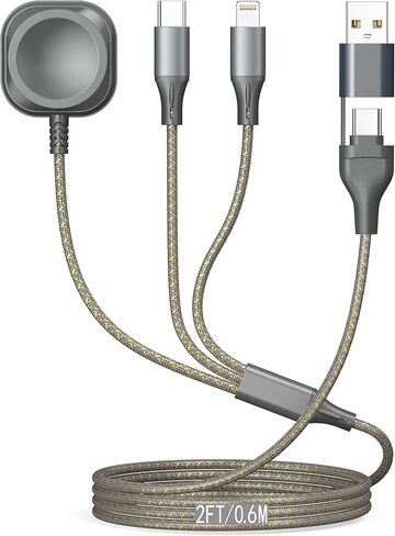 شاحن iPhone 6 أقدام 3 عبوات كابل لايتنينج مضفر من النايلون الفاخر USB سلك شحن سريع معتمد من MFi لـ Apple 14 13 12 11 SE XS PRO Max XR X S 8 7 6 5 Plus in Saudi Arabia