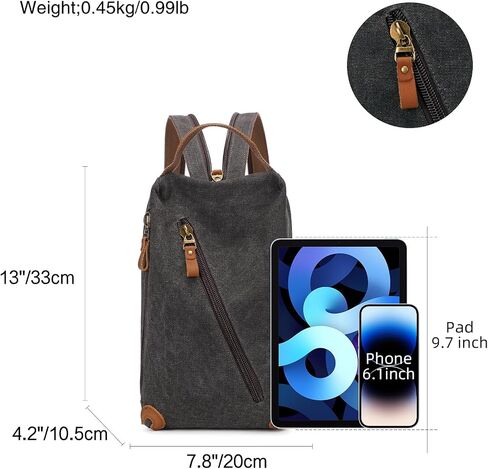 KL928 Canvas Sling Bag Crossbody Bags Small Backpack Pack Travel Purse Convertible Purses for Women Men in Saudi Arabia