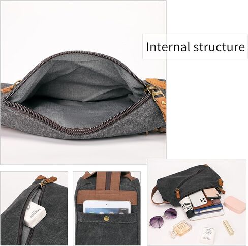 KL928 Canvas Sling Bag Crossbody Bags Small Backpack Pack Travel Purse Convertible Purses for Women Men in Saudi Arabia