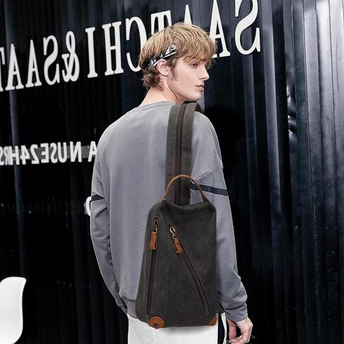 KL928 Canvas Sling Bag Crossbody Bags Small Backpack Pack Travel Purse Convertible Purses for Women Men in Saudi Arabia
