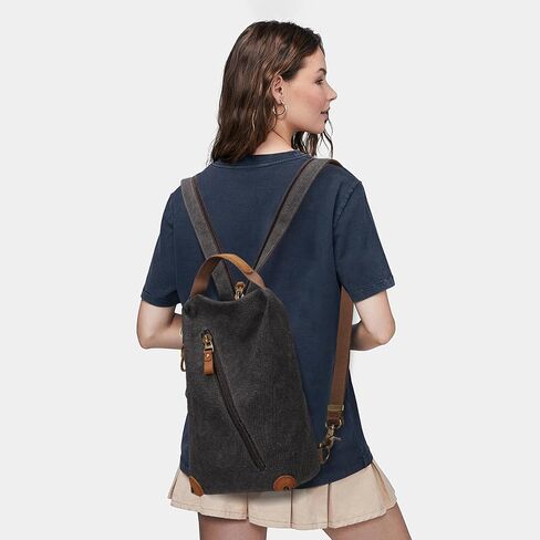 KL928 Canvas Sling Bag Crossbody Bags Small Backpack Pack Travel Purse Convertible Purses for Women Men in Saudi Arabia