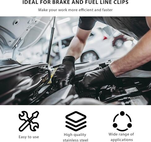 12PCS Stainless Steel Double Line Clamp, 3/8" Brake Fuel Lines Clips with Mounting Screws, Heavy Duty Single Hole M-Type Pipe Strap Double Line Clamps for Tubes Fuel Lines in Saudi Arabia