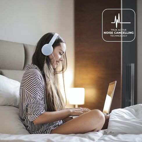 Altec Lansing Nanophones ANC Bluetooth Wireless Active Noise Cancelling Headphones On Ear Headphones 12 Hour Battery Life, Foldable Earcups, Removeable Mic for Working and Learning from Home (Grey) in Saudi Arabia