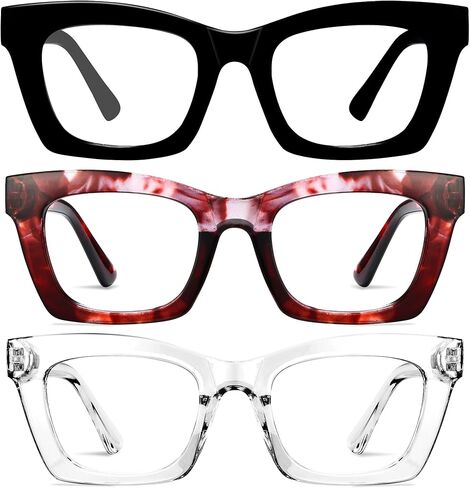 CCVOO 6 Pack Oprah Style Reading Glasses for Women Blue Light Blocking Computer Square Readers with Spring Hinge Men (A4 Mix, 1.5) in Saudi Arabia