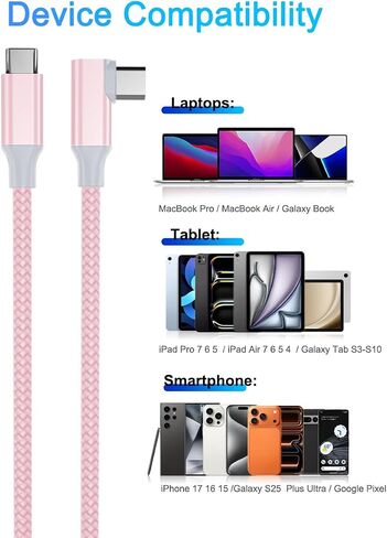 كابل شحن Elebase USB C إلى C 100W بطول 10 أقدام مع محول USB-A، سلك شاحن سريع من النوع C PD للسيارة iPhone 16 15 Pro Max Plus، Airpods 4th، MacBook Mac، iPad 10 10th Air 4 5 6، Galaxy S24 S23، يمين -الزاوية in Kuwait