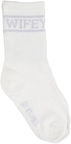 Wifey Socks for the Stylish Newlywed Chic | Soft, Comfy, Honeymoon Essential | Unique Gift for Wives on Anniversary, Birthday, Wedding | White with Black Text in Saudi Arabia