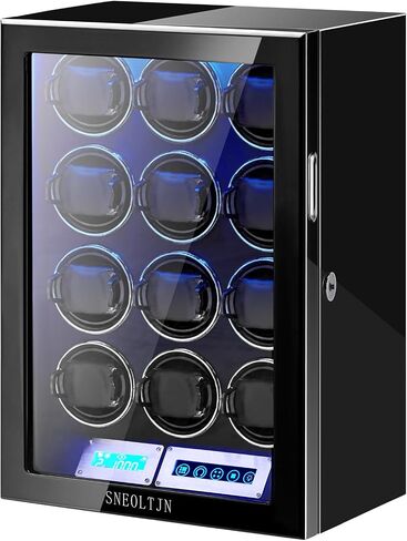 Watch Winder for 6/9/12 Slots Automatic Watches,Ultra-Quiet Japanese Motors, Built-in LED Illumination and LCD Touchscreen Control in Saudi Arabia