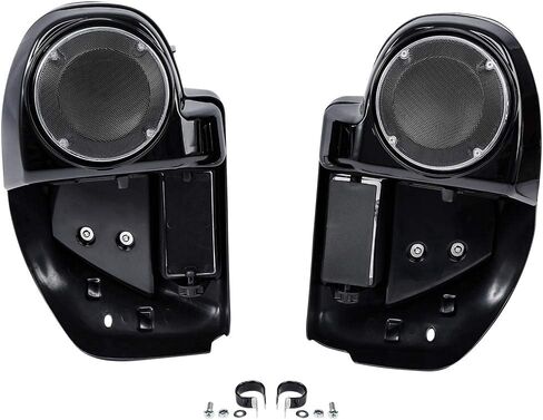 XMT-MOTO Gloss Black Lower Vented Leg Fairing w/6.5" Speaker pod box Fit for 2014-2024 Harley Touring Road King FLHR Road Glide FLTRX Street Glide FLHX Electra Glide FLHT Models in Saudi Arabia