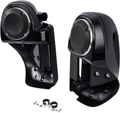 XMT-MOTO Gloss Black Lower Vented Leg Fairing w/6.5" Speaker pod box Fit for 2014-2024 Harley Touring Road King FLHR Road Glide FLTRX Street Glide FLHX Electra Glide FLHT Models in Saudi Arabia