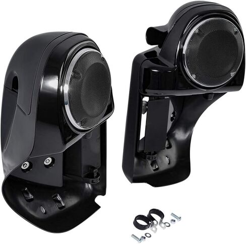 XMT-MOTO Gloss Black Lower Vented Leg Fairing w/6.5" Speaker pod box Fit for 2014-2024 Harley Touring Road King FLHR Road Glide FLTRX Street Glide FLHX Electra Glide FLHT Models in Saudi Arabia