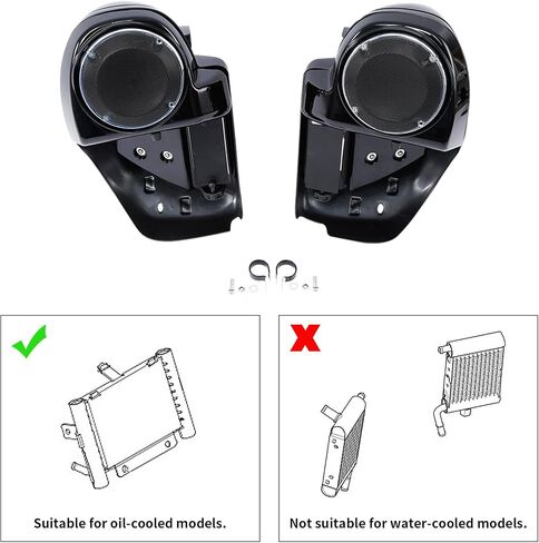 XMT-MOTO Gloss Black Lower Vented Leg Fairing w/6.5" Speaker pod box Fit for 2014-2024 Harley Touring Road King FLHR Road Glide FLTRX Street Glide FLHX Electra Glide FLHT Models in Saudi Arabia