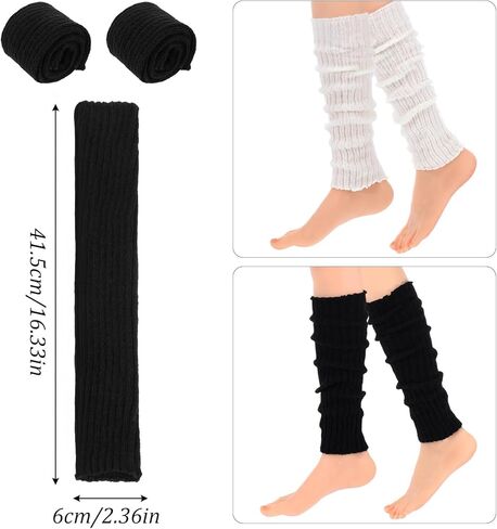 2PAIR HALWEEN LEG TRAPERES FOR Women Cute 80s 90s Fashion Baumwoll kebtled Socks Frong High Footless Socks Y2K Boot Sock for Ballet Dance Figuer in Saudi Arabia