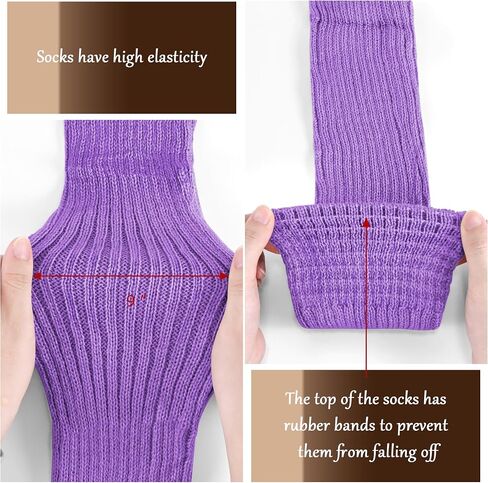 VIBILIA 31.5 Inch Leg Warmers Thigh High Socks Non-Slip Over Knee Footless Extra Long Warm Winter Socks for Women Dance Yoga in Kuwait