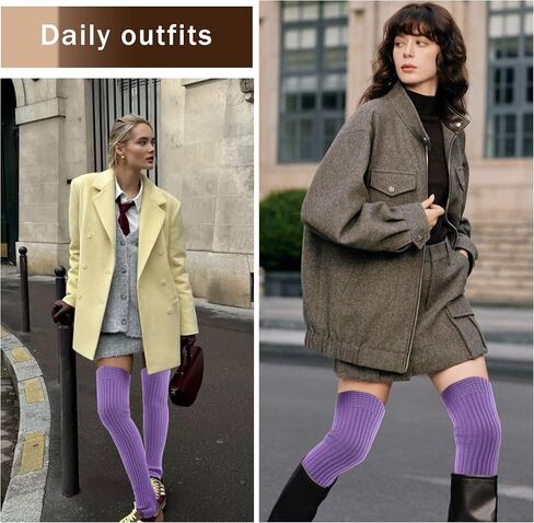 VIBILIA 31.5 Inch Leg Warmers Thigh High Socks Non-Slip Over Knee Footless Extra Long Warm Winter Socks for Women Dance Yoga in Kuwait