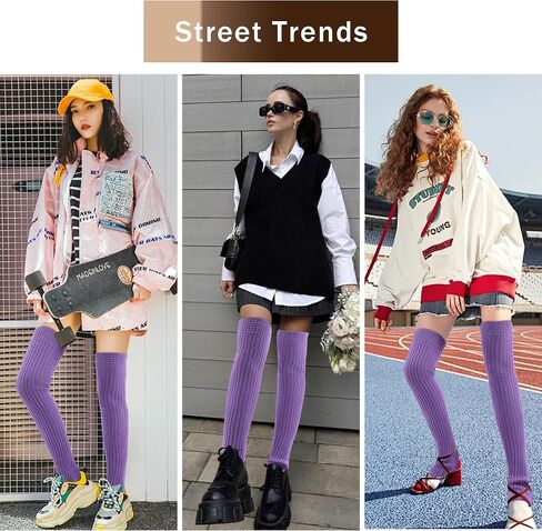 VIBILIA 31.5 Inch Leg Warmers Thigh High Socks Non-Slip Over Knee Footless Extra Long Warm Winter Socks for Women Dance Yoga in Kuwait