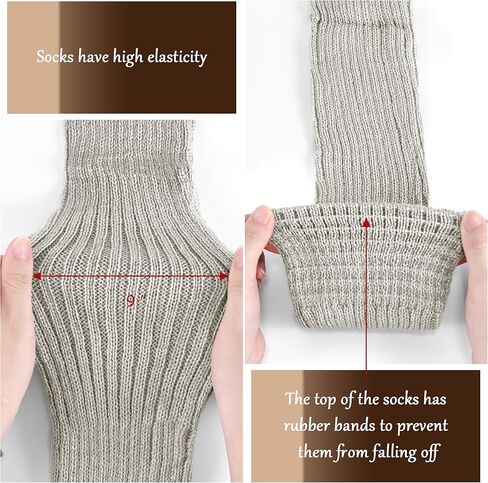 VIBILIA 31.5 Inch Leg Warmers Thigh High Socks Non-Slip Over Knee Footless Extra Long Warm Winter Socks for Women Dance Yoga in Kuwait