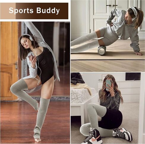 VIBILIA 31.5 Inch Leg Warmers Thigh High Socks Non-Slip Over Knee Footless Extra Long Warm Winter Socks for Women Dance Yoga in Kuwait