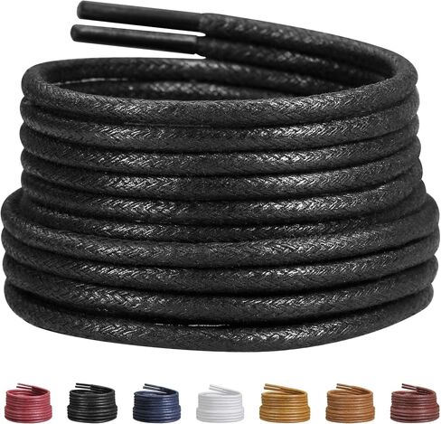 2 Pairs Dress Shoe Laces for Men & Women | Shoe Strings for Formal Oxford & Boots - 3/32Inch Thin Waxed Round Laces in Saudi Arabia