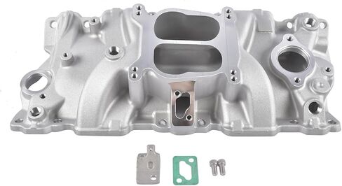 Intake Manifold Dual Plane Satin Replacement for Chevy Blazer C/K 1500 2500 3500 Caprice Corvette Camaro G10 G20 G30 R10 R20 R30 GMC V8 1987-1995 Aluminum 2104 in Saudi Arabia