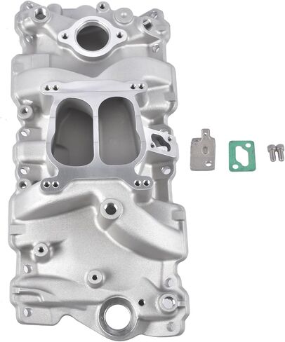 Intake Manifold Dual Plane Satin Replacement for Chevy Blazer C/K 1500 2500 3500 Caprice Corvette Camaro G10 G20 G30 R10 R20 R30 GMC V8 1987-1995 Aluminum 2104 in Saudi Arabia