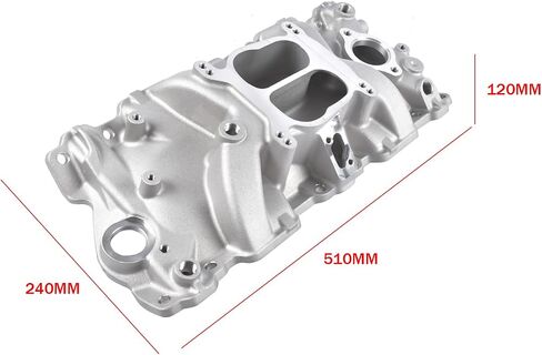 Intake Manifold Dual Plane Satin Replacement for Chevy Blazer C/K 1500 2500 3500 Caprice Corvette Camaro G10 G20 G30 R10 R20 R30 GMC V8 1987-1995 Aluminum 2104 in Saudi Arabia