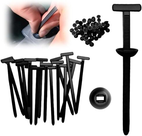 Nylon Universal Cable Tie Buckle, Heavy Duty Zip Ties (with Pin & Button), UV Resistant Black Zipties for Car Daily Repair, Applicable Toengine Lower Guard Plates, Fender Linings (20pcs) in Saudi Arabia