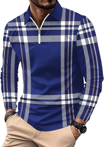 Deex Men Long Sleeve Polo قمصان 2024 أزياء polo t Shirt قميص ضئيل in Kuwait