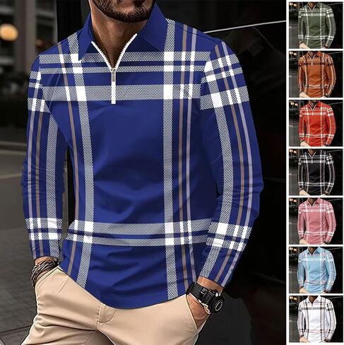 Deex Men Long Sleeve Polo قمصان 2024 أزياء polo t Shirt قميص ضئيل in Kuwait
