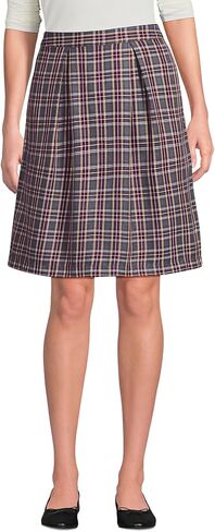 Lands' End Women's Top of Knee Plaid Skort 14 Plaid Gray Heather/Maroon in Saudi Arabia
