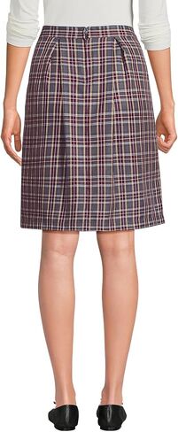 Lands' End Women's Top of Knee Plaid Skort 14 Plaid Gray Heather/Maroon in Saudi Arabia