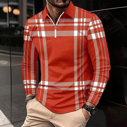Deex Men Long Sleeve Polo قمصان 2024 أزياء polo t Shirt قميص ضئيل in Kuwait