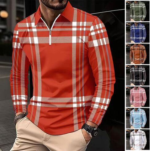 Deex Men Long Sleeve Polo قمصان 2024 أزياء polo t Shirt قميص ضئيل in Kuwait
