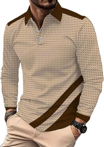Deex Men Long Sleeve Polo قمصان 2024 أزياء polo t Shirt قميص ضئيل in Kuwait