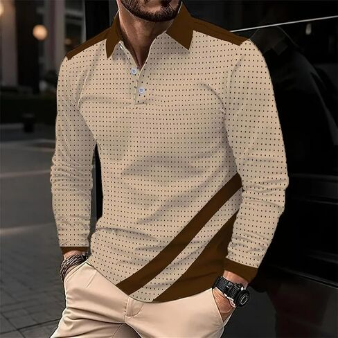 Deex Men Long Sleeve Polo قمصان 2024 أزياء polo t Shirt قميص ضئيل in Kuwait