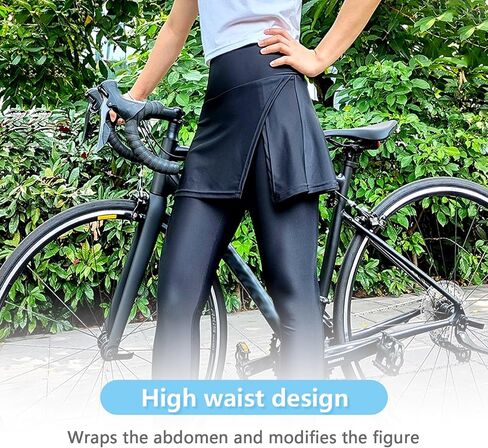 Women's Cycling Skort, 4D Padded Cycling Pants, High Waist Breathable MTB Riding Sports Skorts, Zipper Pockets(X-Large) in Saudi Arabia