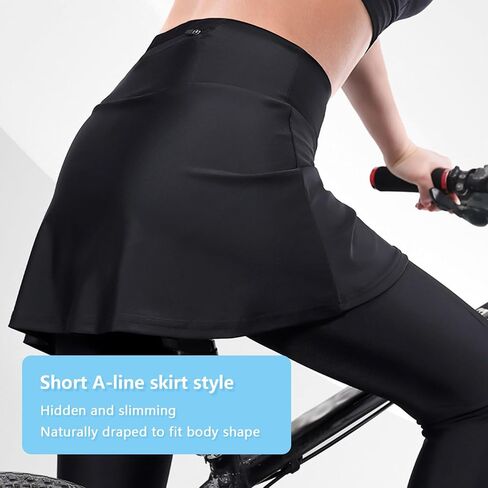 Women's Cycling Skort, 4D Padded Cycling Pants, High Waist Breathable MTB Riding Sports Skorts, Zipper Pockets(X-Large) in Saudi Arabia