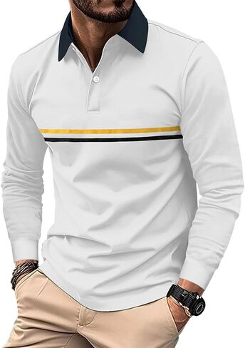 Deex Men Long Sleeve Polo قمصان 2024 أزياء polo t Shirt قميص ضئيل in Saudi Arabia