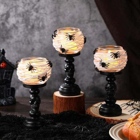 Geelin 3 PCS Skull Tealight Candle Holder for Halloween Decoration Resin in Kuwait