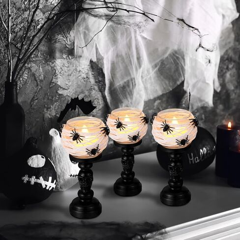 Geelin 3 PCS Skull Tealight Candle Holder for Halloween Decoration Resin in Kuwait