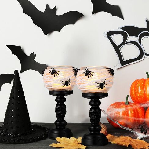 Geelin 3 PCS Skull Tealight Candle Holder for Halloween Decoration Resin in Kuwait